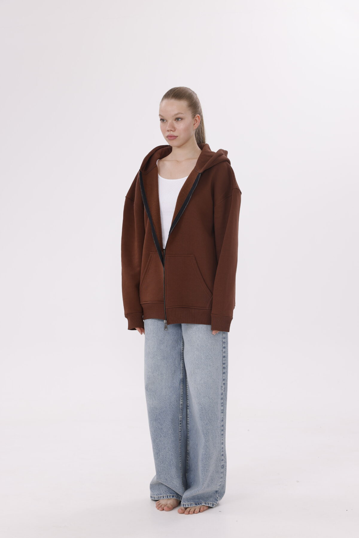 Basic Zipper Oversize Hoodie's (Fermuarlı Kapüşon) - Görsel 5