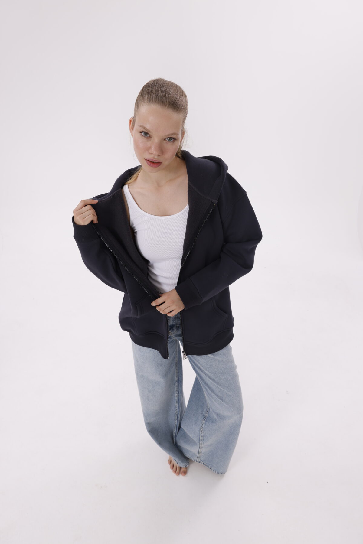 Basic Zipper Oversize Hoodie's (Fermuarlı Kapüşon) - Görsel 17
