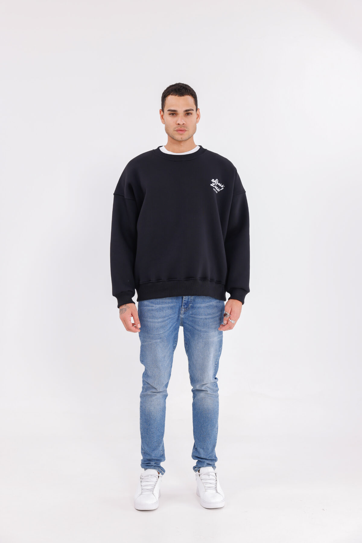 Less Stress Nakışlı Sweatshirt (Boxy Fit Oversize) - Görsel 5