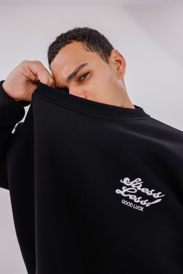 Less Stress Nakışlı Sweatshirt (Boxy Fit Oversize)