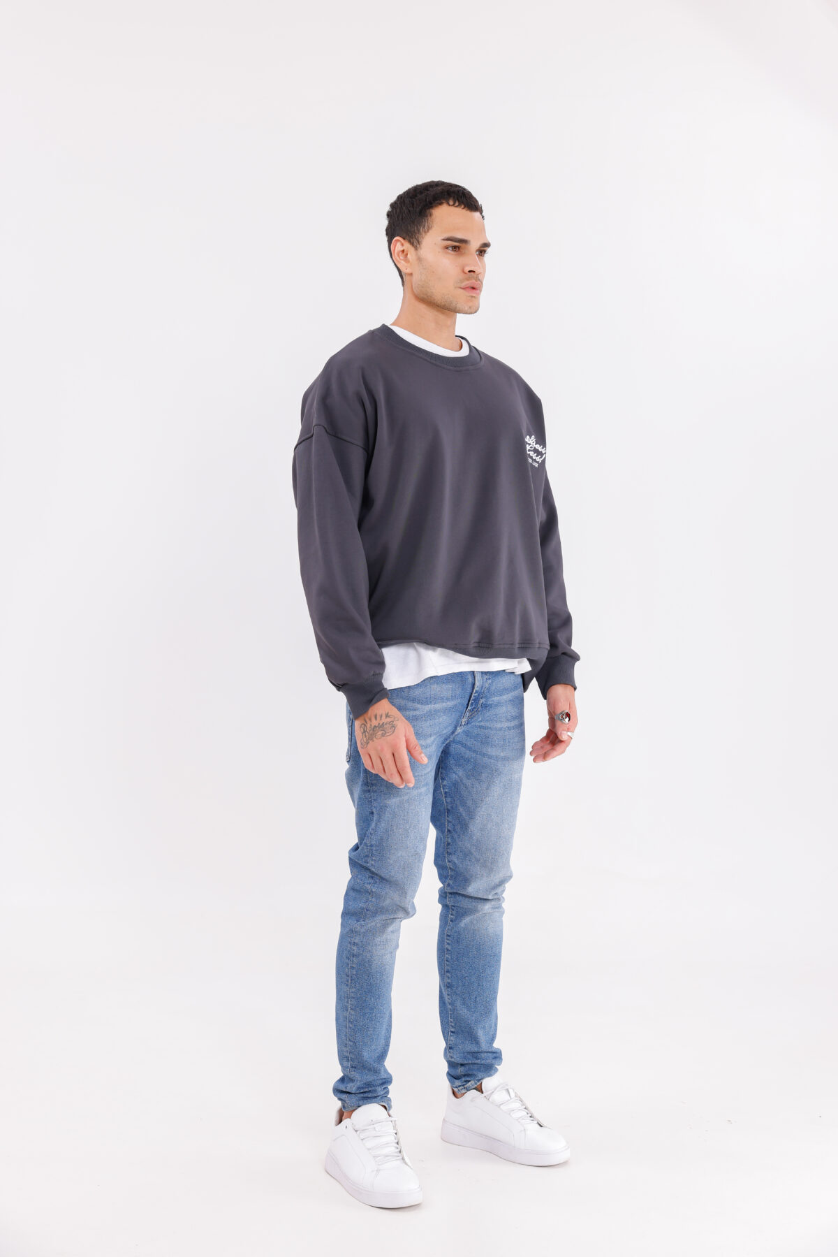 Less Stress Nakışlı Sweatshirt (Boxy Fit Oversize) - Görsel 12