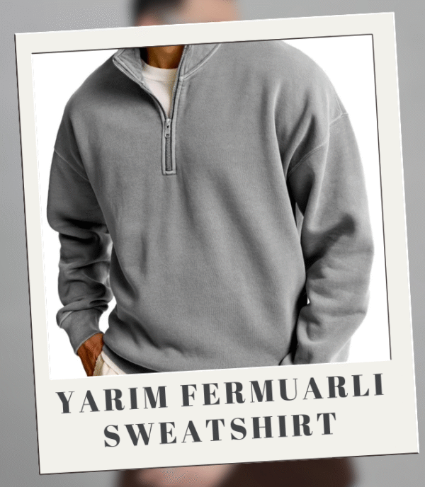 Yarım Fermuarlı Sweatshirt