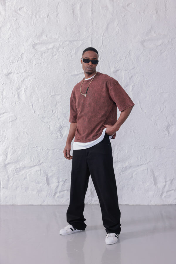 Basic Oversize Asit Yıkama T'shirt