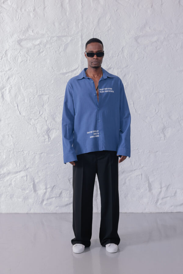 Baskılı Keten Gömlek