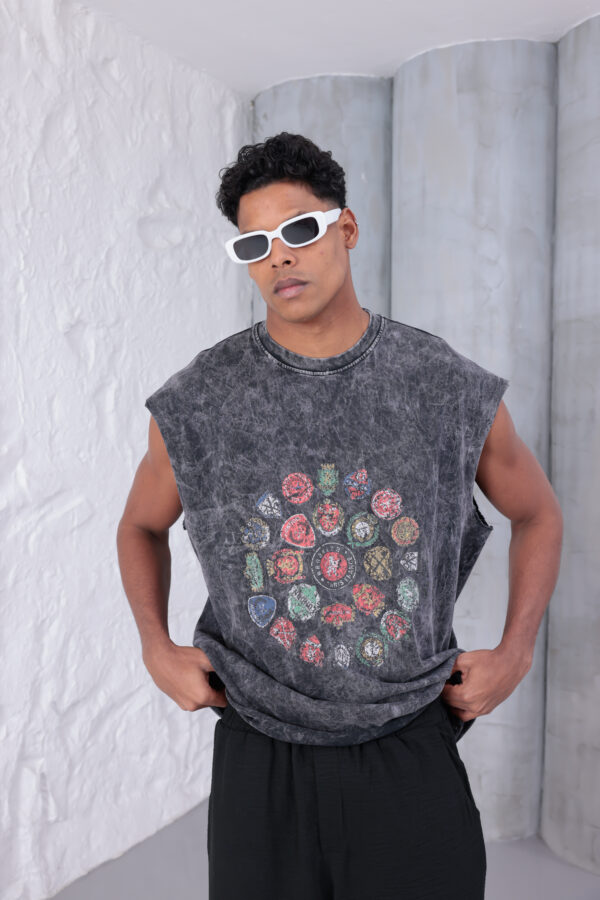 30/2 Asit YıkamaLı Baskılı Atlet